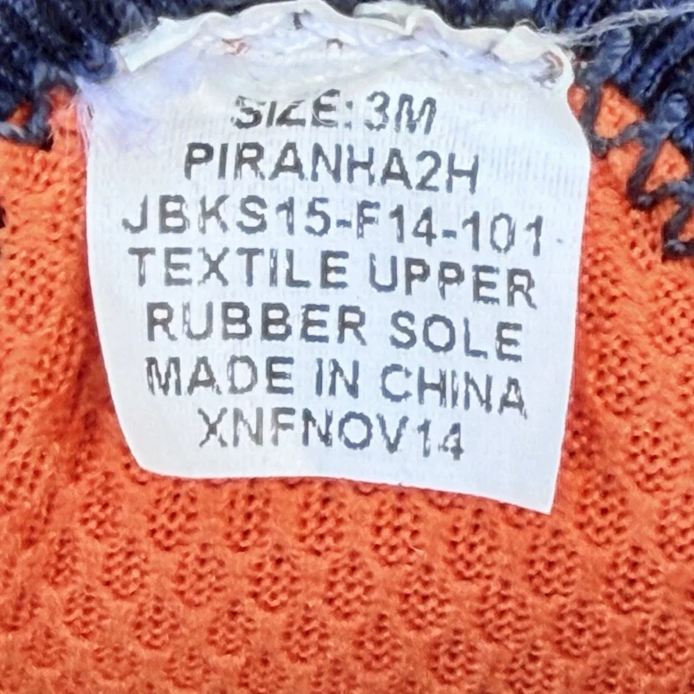 Jambu Piranha Closed-toe Sandals Water Shoes Hiking Navy‎ Orange Kids Sz 3